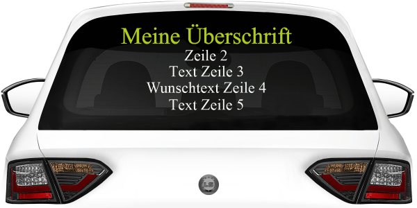 Fahrzeugbeschriftung Textblock | 20 auf Heckscheibe