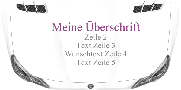 Preview: Fahrzeugbeschriftung Textblock |20 auf Motorhaube