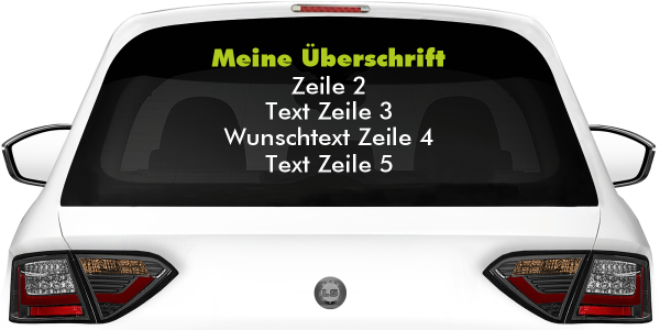 Fahrzeugbeschriftung Textblock | 24 auf Heckscheibe
