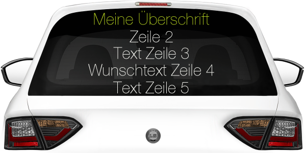 Fahrzeugbeschriftung Textblock | 24 auf Heckscheibe