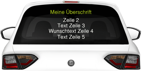 Fahrzeugbeschriftung Textblock | 26 auf Heckscheibe