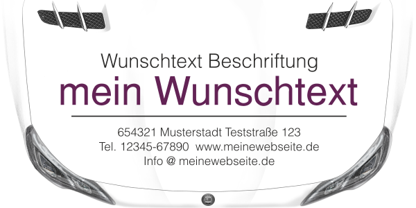 Preview: Fahrzeugbeschriftung Textblock | 26a auf Motorhaube