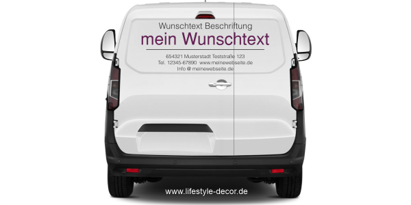Preview: Fahrzeugbeschriftung Textblock | 26a auf Heck von Transporter