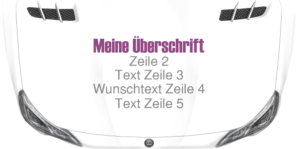 Preview: Fahrzeugbeschriftung Textblock | 28 auf Motorhaube