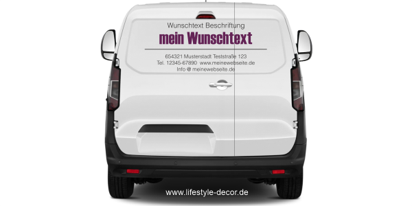 Preview: Fahrzeugbeschriftung Textblock | 28a auf Heck von Transporter