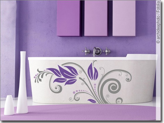 Preview: Möbeltattoo mit buntem Flower Ornament