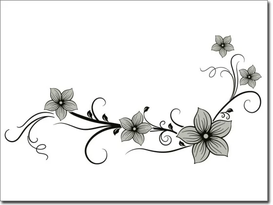 bunter Wandaufkleber mit Blumenwind Ornament