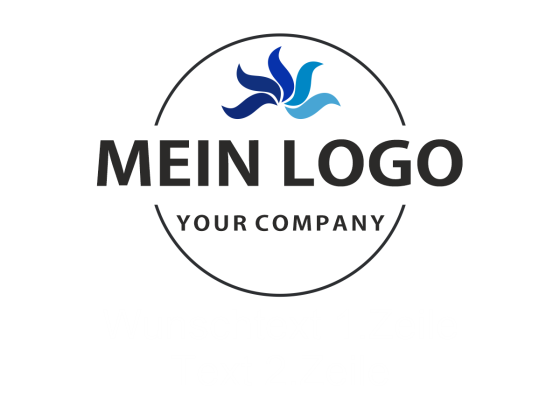 Preview: Glastattoo Farbiges Logo mit Wunschtext - Ansicht Beispielbild mit Farbauswahl