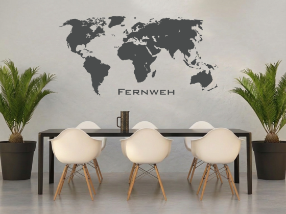 Preview: Fassadenaufkleber Weltkarte