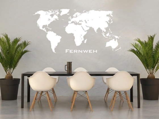 Preview: Fassadenaufkleber Weltkarte