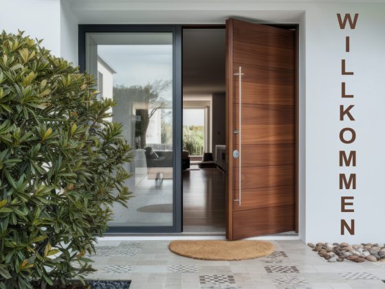 Außenwandtattoo mit Schriftzug Willkommen 03