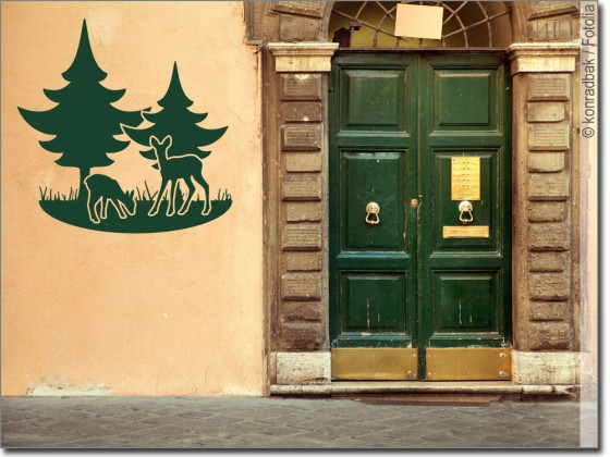 Preview: Fassadendekor Rehe im Wald