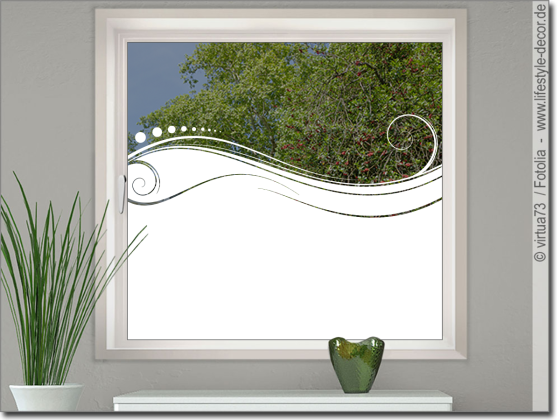 Preview: Glastür Milchgalsfolie Ornament Wellen Preview: Glastür Milchgalsfolie Ornament Wellen