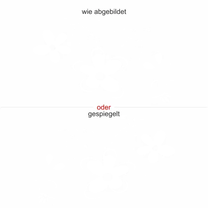 Fensteaufkleber aus selbstklebender Folie mit Blumen und Schmetterling - Ansicht Ausrichtung und Farbauswahl