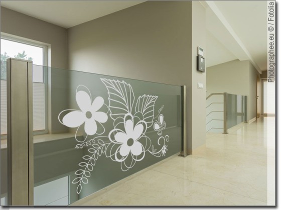 Preview: Fensteraufkleber Blumen mit Schmetterling