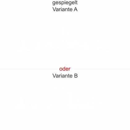 Konturgeschnittene Fensterfolie mit Silhouette von Leipzig