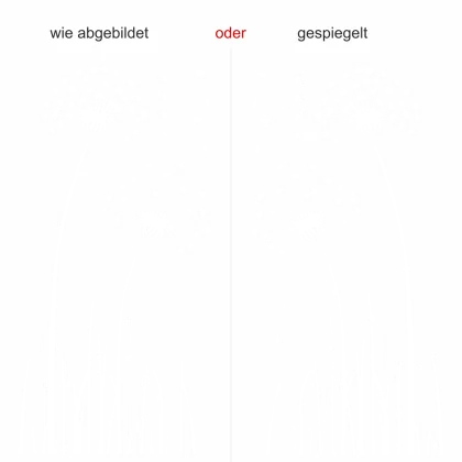 Fensteraufkleber Pusteblume - Ansicht Ausrichtung und Farbauswahl