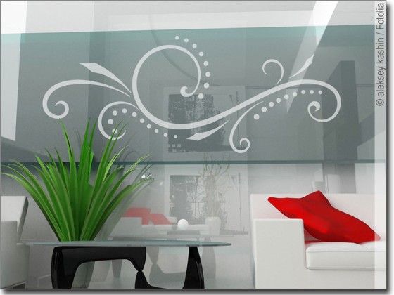 Preview: Fensteraufkleber Schwungvolles Ornament