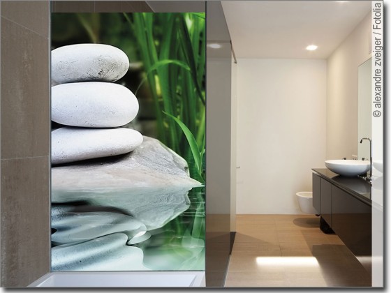 Preview: Fensterbild Steine am Wasser