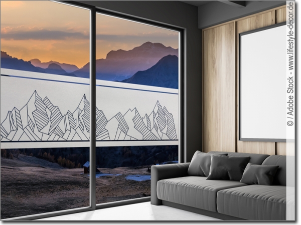 Preview: Fensterfolie Abstrakte Berglandschaft Preview: Fensterfolie Abstrakte Berglandschaft