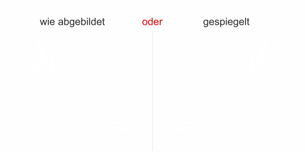 Preview: Glastattoo Bambusgras - Ansicht Ausrichtung und Farbauswahl