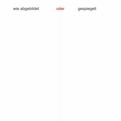 Fensterfolie Blüten Ornament - Ansicht Ausrichtung und Farbauswahl