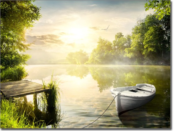 Preview: Fotofolie Boot auf dem Fluss