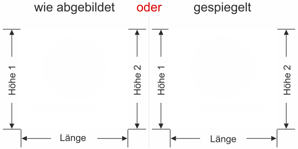 Preview: Glasfolie als Sichtschutz in Milchglasoptik für den Friseur Salon- Ansicht Ausrichtung und Farbauswahl Vorschlag 2