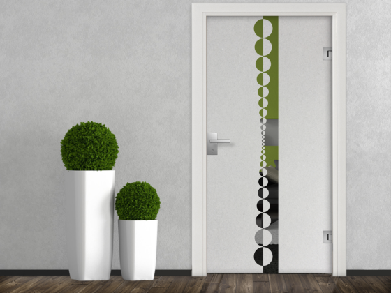 Preview: Fensterfolie Kreisdesign auf Glastür