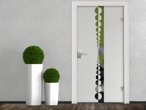 Fensterfolie Kreisdesign auf Glastür