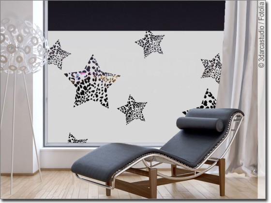 Preview: Fensterfolie Leoparden Sterne