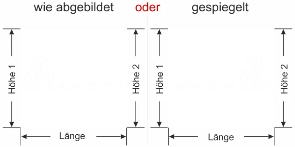 Fensterfolie mit geplotteten Tieren und Wunschtext - Ansicht Ausrichtung mit Farbauswahl Vorschlag 2