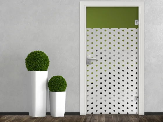 Fensterfolie Punktmuster auf Glastür