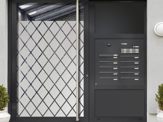 Preview: Fensterfolie Rauten auf Haustür