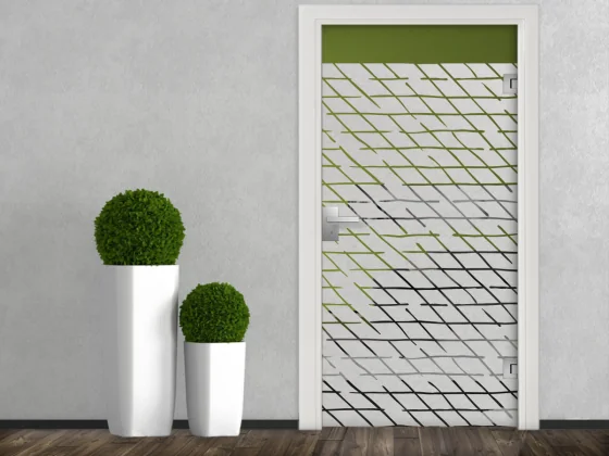 Fensterfolie Schraffur auf Glastür