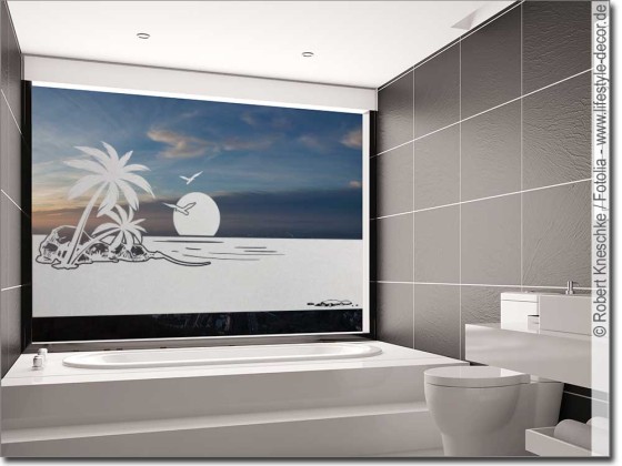 Preview: Fensterfolie Sonnenuntergang am Meer