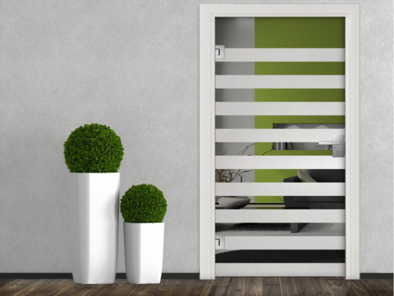 Preview: Fensterfolie Streifen 10/10 auf Glastür