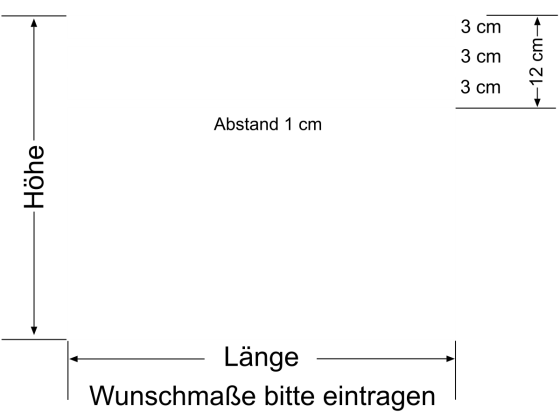 Preview: Fensterfolie Streifen 12/1 - Ansicht Farbauswahl und Anleitung zur Größenberechnung