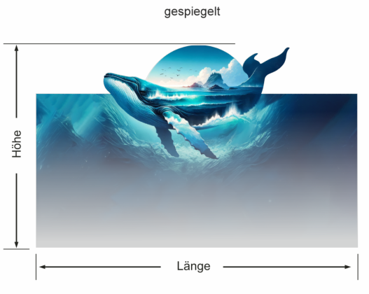 Preview: Fensterfolie Wal im Wasser mit Insel Preview: Fensterfolie Wal im Wasser mit Insel