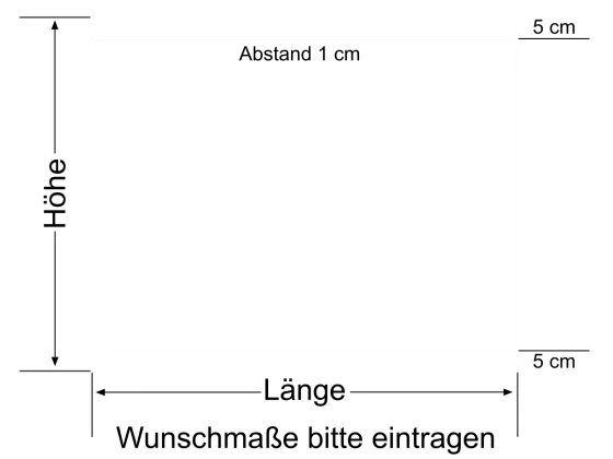 Fensterfolie Zwei Streifen 5/1 - Ansicht Farbauswahl und Anleitung zur Größenberechnung