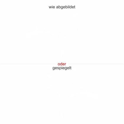 Fensterfolie Vögel auf Ast - Ansicht Ausrichtung und Farbauswahl