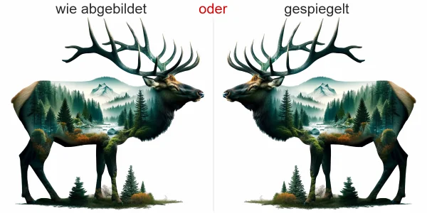 Fenstersticker Landschaftsmotiv Hirsch - Ansicht Ausrichtung