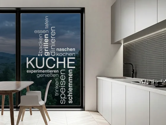 Glastattoo Begriffe Küche