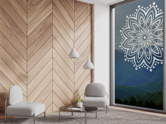 Preview: Fenstertattoo Mandala Motiv