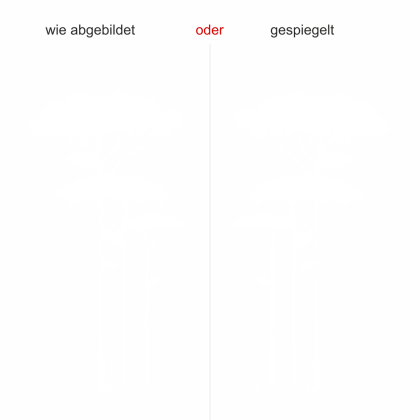 Preview: Fenstertattoo Savannen Baum Preview: Aufkleber Glas Savannenbaum - Ansicht Ausrichtung und Farbauswahl