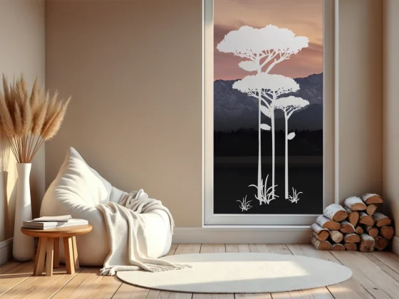 Aufkleber Glas Savannenbaum