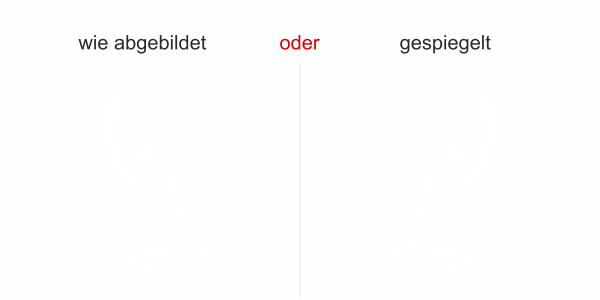 Preview: Fenstertattoo Schmuckornament - Ansicht Ausrichtung und Farbauswahl