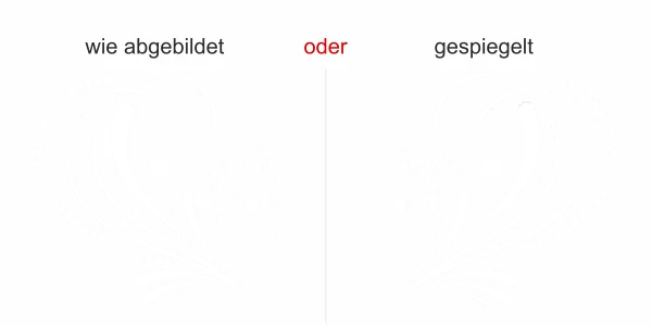 Fenstertattoo Schmuckornament - Ansicht Ausrichtung und Farbauswahl