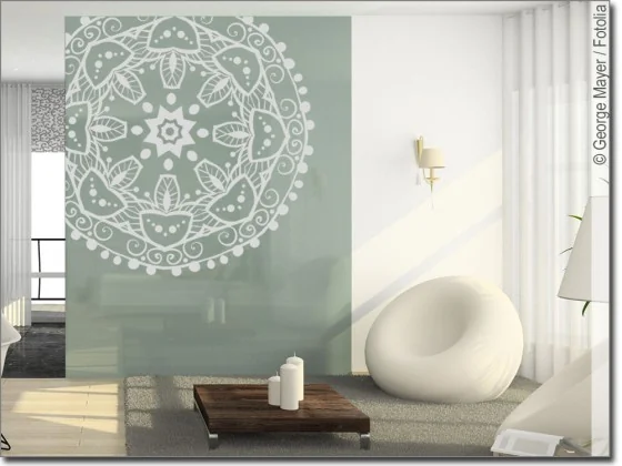 Glastattoo mit spirituellem Mandala