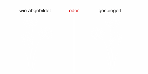 Preview: Fenstertattoo mit einer verspielten Pusteblume - Ansicht Ausrichtung und Farbauswahl
